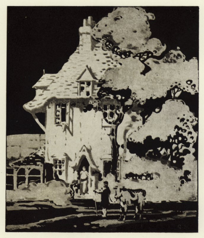 "Vart ska du med kon?" (färg litho) av George Sheringham
