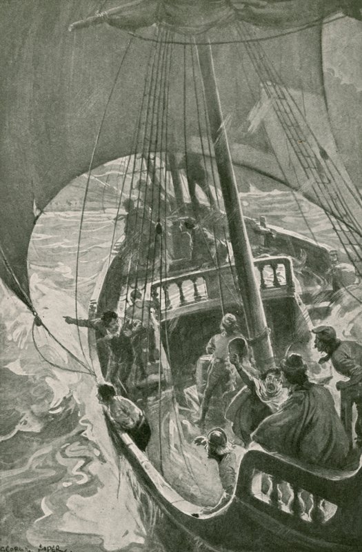 Bartolomeu Diaz rundar Afrikas sydligaste punkt (litho) av George Soper