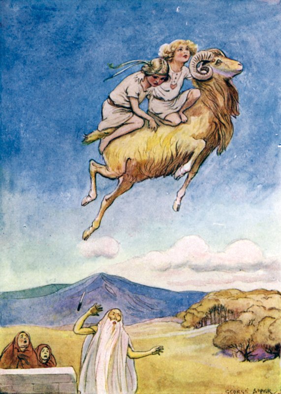 Jason och argonauterna: "The Golden Bag tog dem på ryggen och försvann" (färg litho) av George Soper