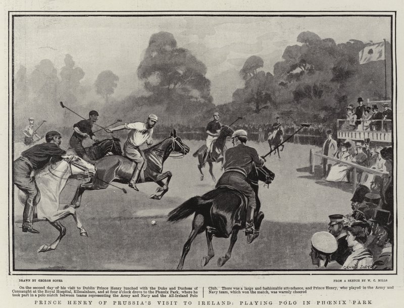 Prins Henrik av Preussens besök i Irland och spelar Polo i Phoenix Park av George Soper