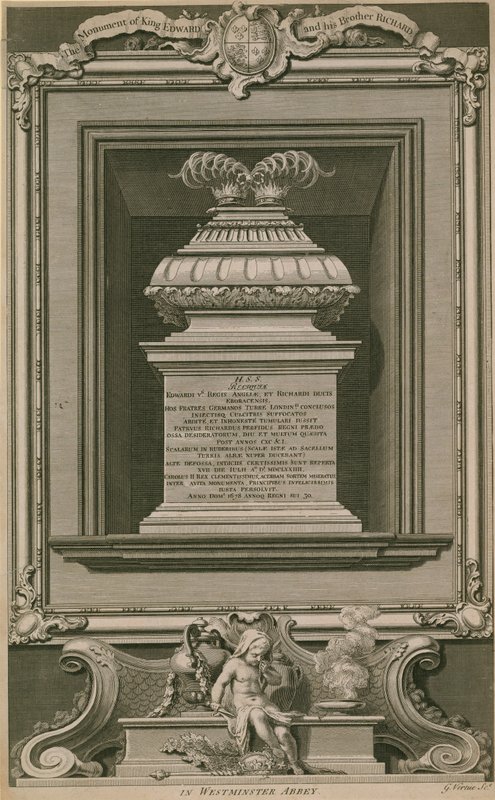 Prinsarna i tornet monument av George Vertue