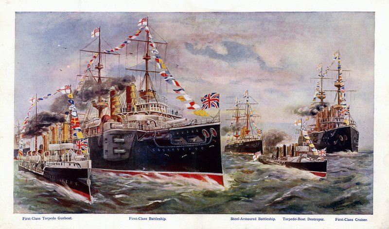 Royal Navy (färg litho) av George Washington Lambert