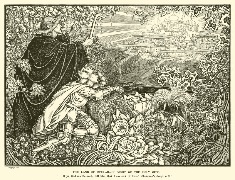 Landet Beulah, i sikte av den heliga staden (gravyr) av George Woolliscroft Rhead