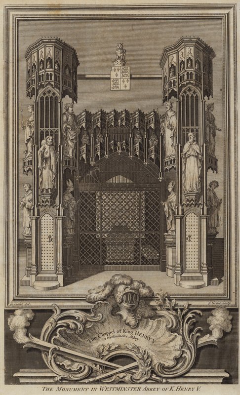 Monument i Westminster Abbey av kung Henry V av George after Vertue