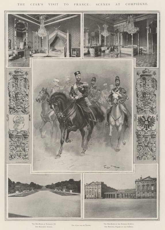 Tsarens besök i Frankrike, scener i Compiegne av Georges Bertin Scott