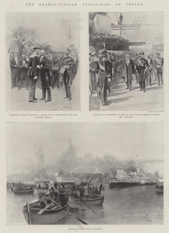 De fransk-italienska festligheterna i Toulon av Georges Bertin Scott