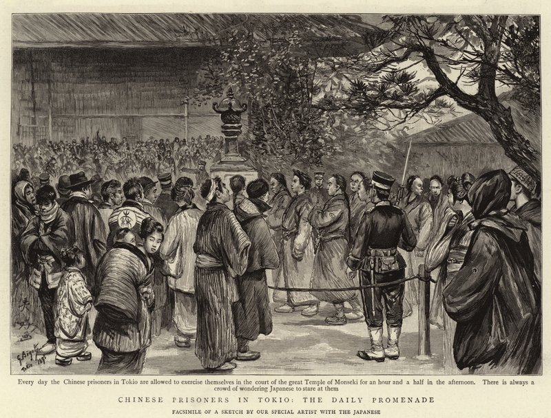 Kinesiska fångar i Tokio, Daily Promenade av Georges Ferdinand Bigot
