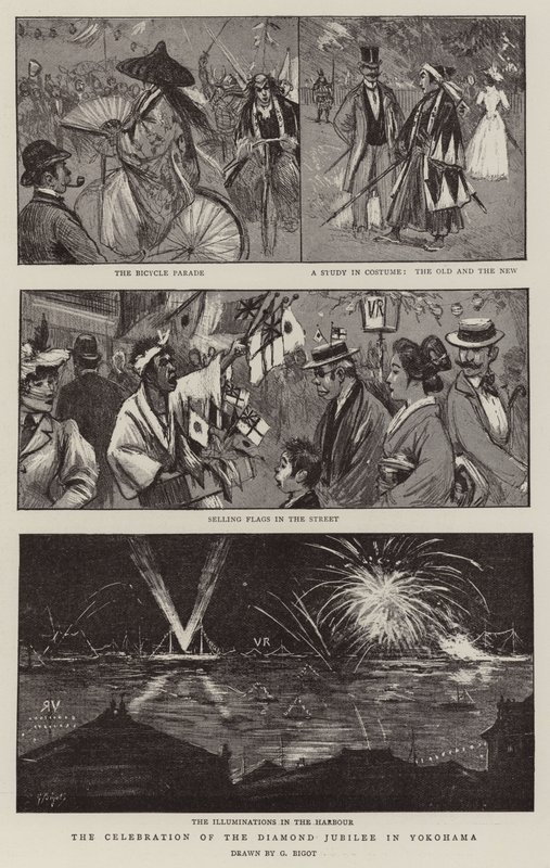 Firandet av diamantjubileet i Yokohama av Georges Ferdinand Bigot