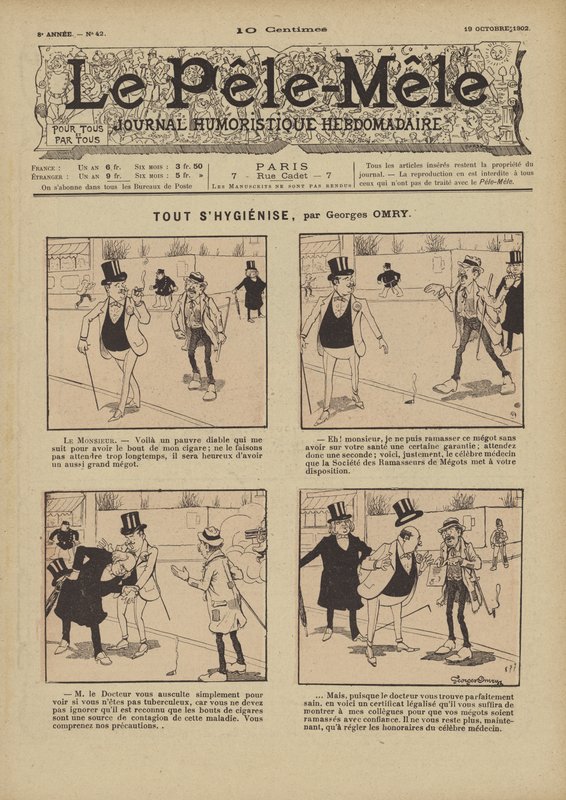 Sanera allt. Illustration för Le Pele-Mele, 1902 av Georges Antonin Henri Mory
