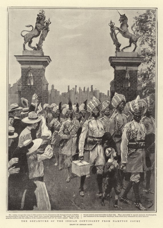 Den indiska kontingentens avgång från Hampton Court av Georges Bertin Scott