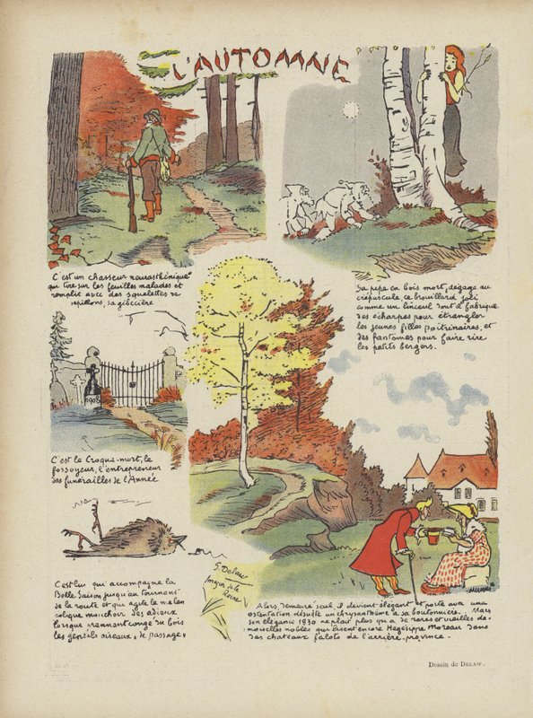 Höst. Illustration för Le Rire av Georges Delaw