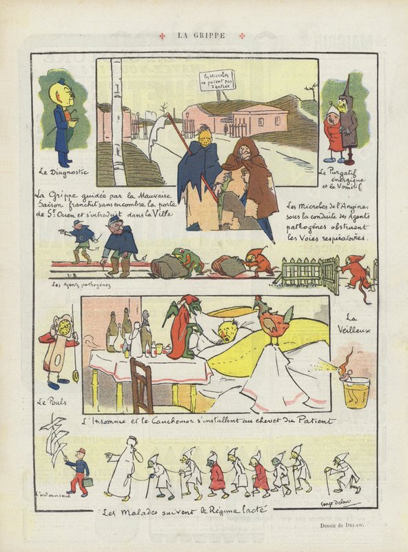 Influensan. Illustration för Le Rire av Georges Delaw