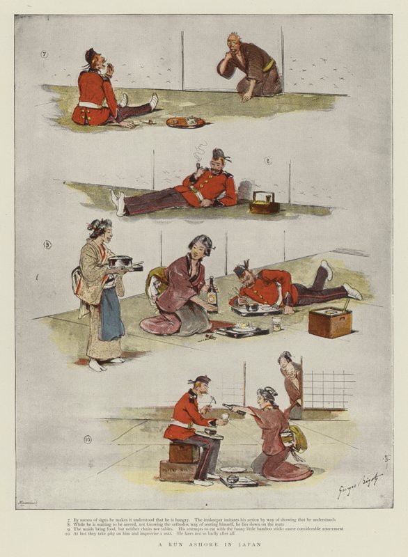 En spring i land i Japan av Georges Ferdinand Bigot