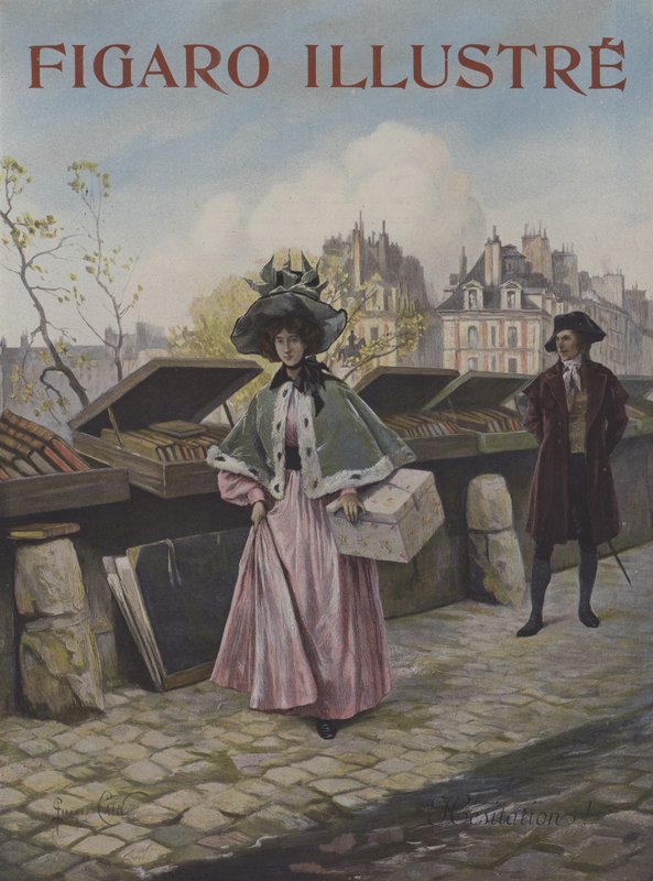 Tvekan. Omslag till Le Figaro Illustre, oktober 1897 av Georges Jules Auguste Cain
