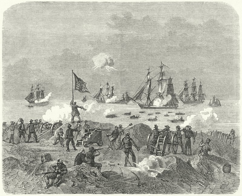Brittiska styrkor försökte landa i Chesapeake Bay, 1814 av German School