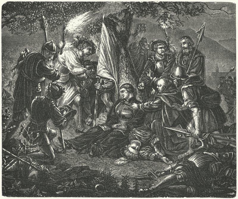 Huldrych Zwinglis död i slaget vid Kappel, 1531 av German School