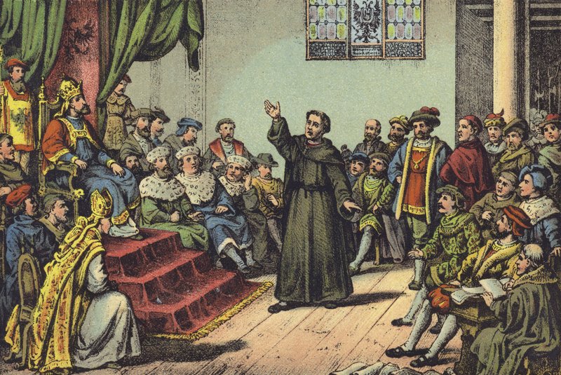 Luther före dieten av Worms av German School