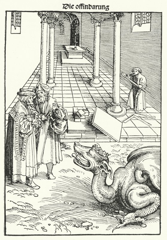 Sida från den första upplagan av Luthers Nya Testamentet publicerad i Wittenberg i september 1522 av German School