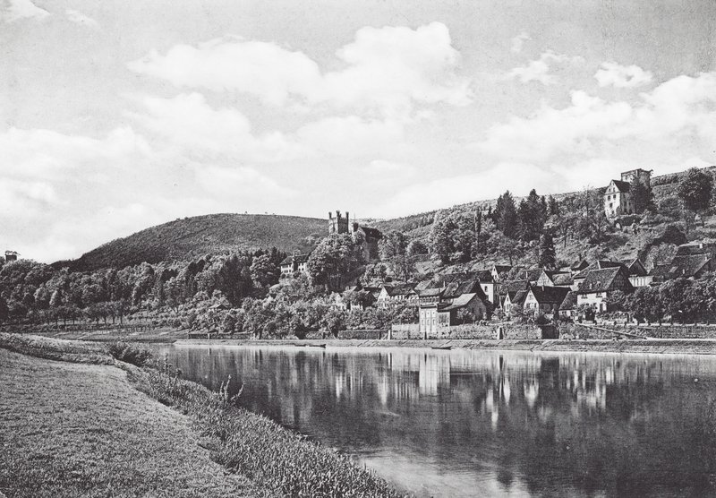 Neckarsteinach, Hessen, Tyskland (svartvitt foto) av German Photographer
