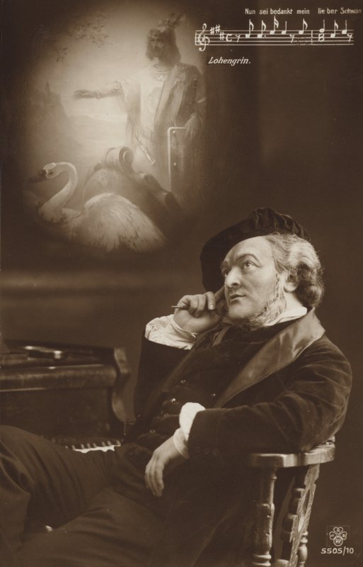 Simulerat porträtt av Richard Wagner (svartvitt foto) av German Photographer