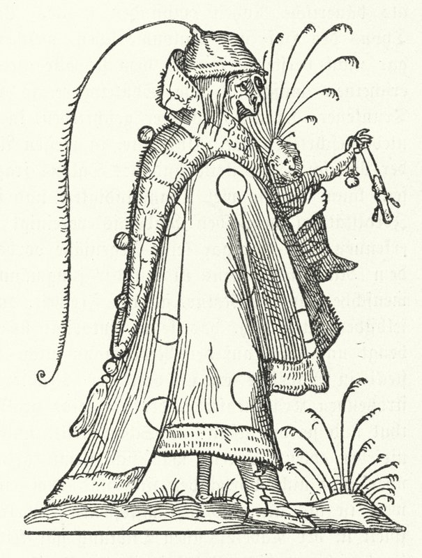 En karaktär från boken Les Songes drolatiques de Pantagruel (De komiska drömmarna om Pantagruel) av Richard Breton (gravyr) av German School