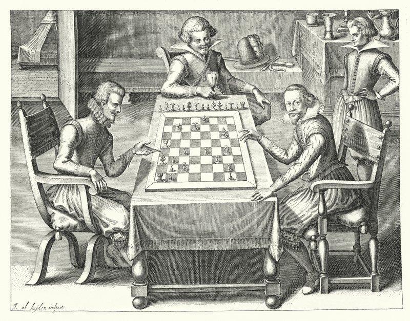 Ett parti schack (gravyr) av German School