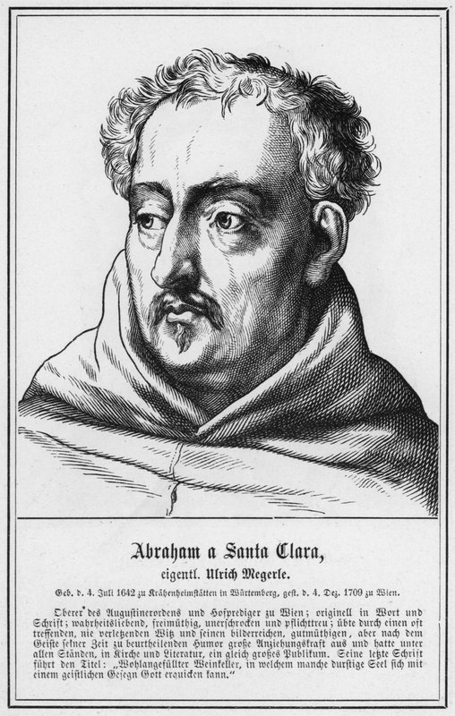 Abraham a Santa Clara, riktiga namnet Ulrich Megerle (gravyr) av German School