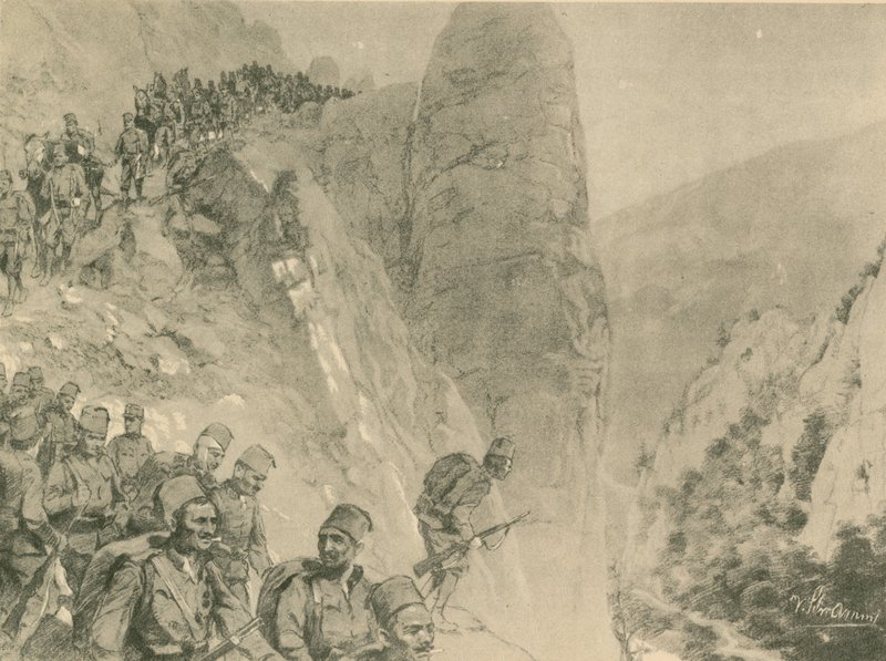 Det bosniska Hercegovinska infanteriets frammarsch av German School