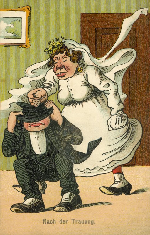 Efter bröllopet (färg litho) av German School