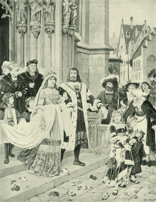 Albrecht Durers bröllop (gravyr) av German School