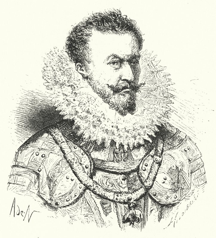 Alexander Farnese, hertig av Parma, guvernör i de spanska Nederländerna (gravyr) av German School