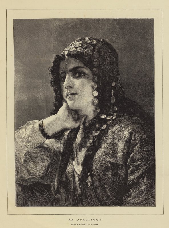En Odalisque (gravyr) av German School