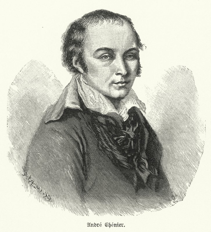 Andre Chenier, fransk poet (litho) av German School