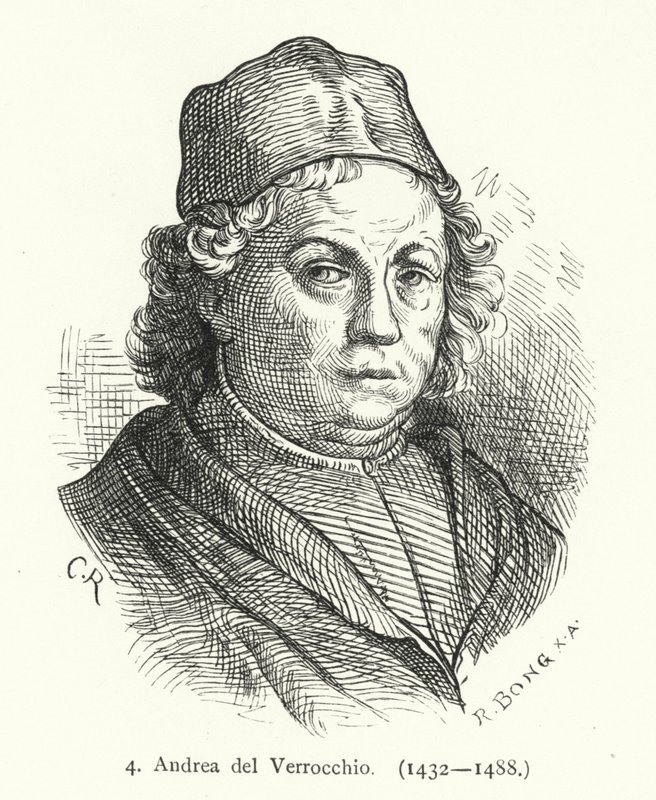 Andrea del Verrocchio, italiensk renässansmålare, skulptör och guldsmed (gravyr) av German School