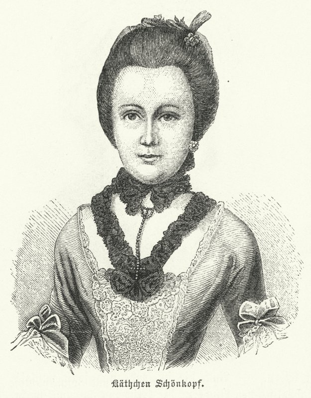 Anna Katharina Schoenkopf (1746-1810), inspiration till den tyske författaren Johann Wolfgang Goethes kärleksdikter Anttenlieder av German School