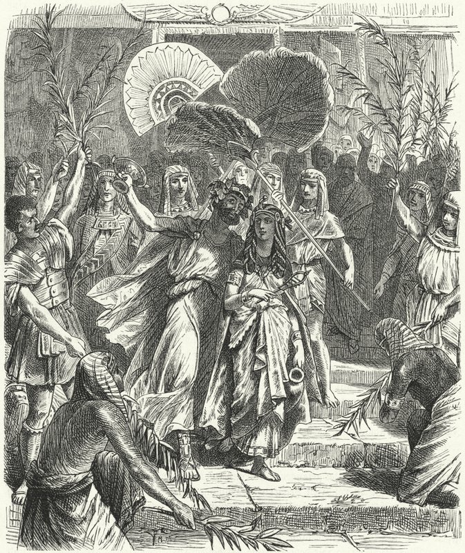 Antony och Cleopatra som Osiris och Isis (gravyr) av German School