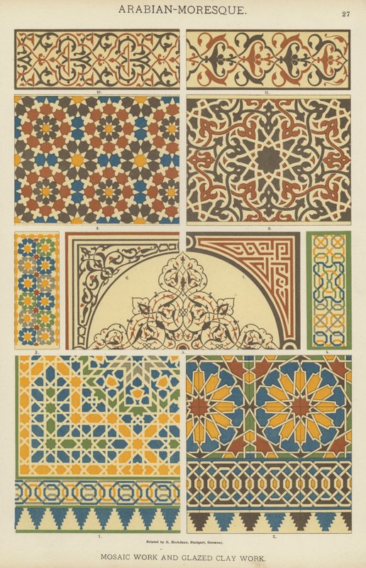 Arabiskt-moreskt, mosaikarbete och glaserat lerarbete av German School