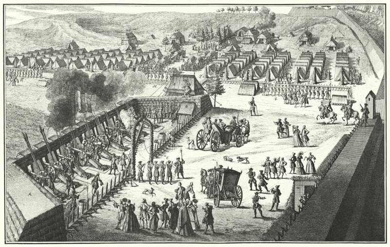 Artilleriskjutövning, Nürnberg, 1733 (gravyr) av German School