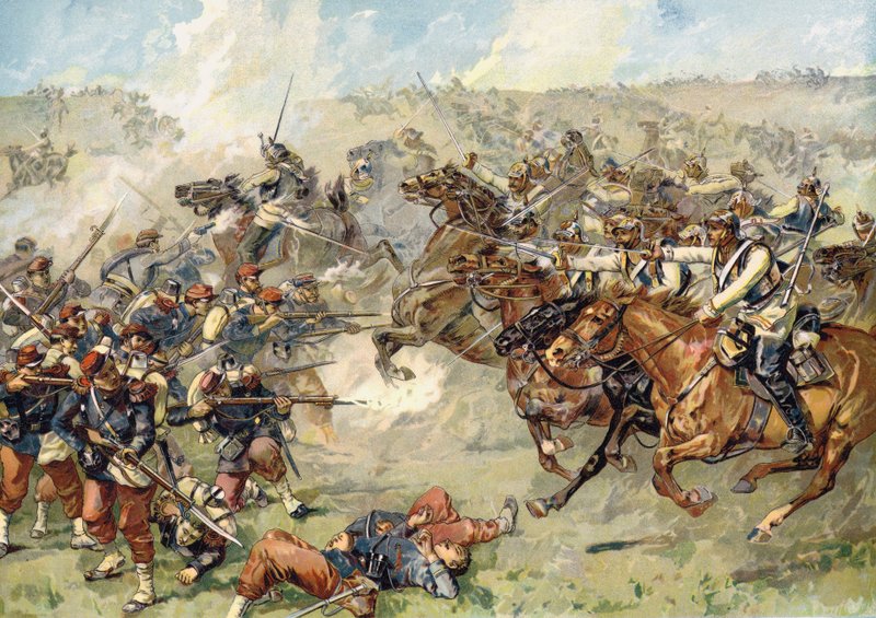 Attack av preussiska kurassier vid Vionville, slaget vid Mars-le-Tour, 16 augusti 1870 av German School