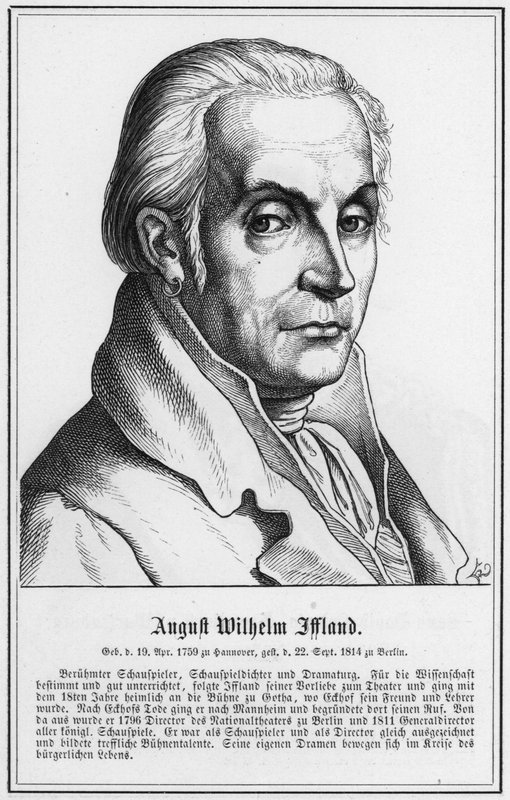 August Wilhelm Iffland (gravyr) av German School