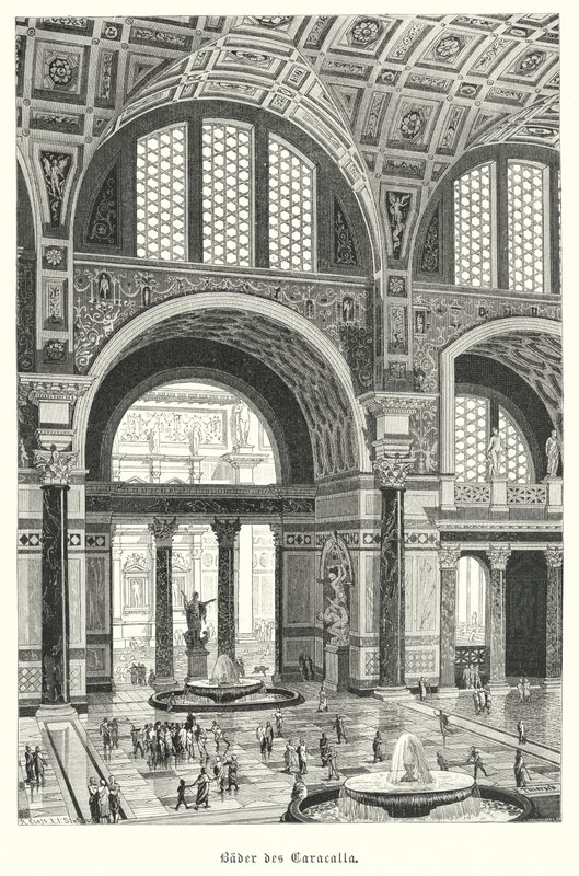 Caracalla-baden, Rom (gravyr) av German School