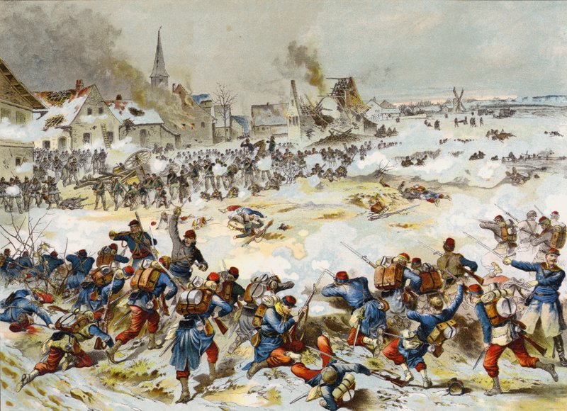 Slaget vid Bapaume, fransk-preussiska kriget, 3 januari 1870 av German School
