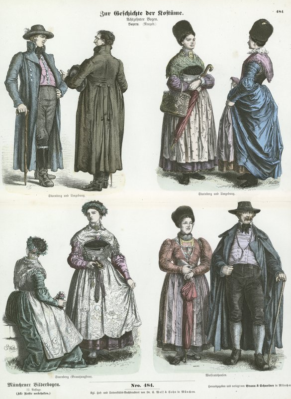 Bayerska dräkter, 1800-talet av German School