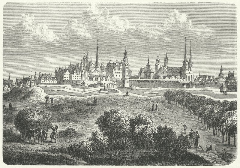 Berlin och Colln på 1600-talet (gravyr) av German School