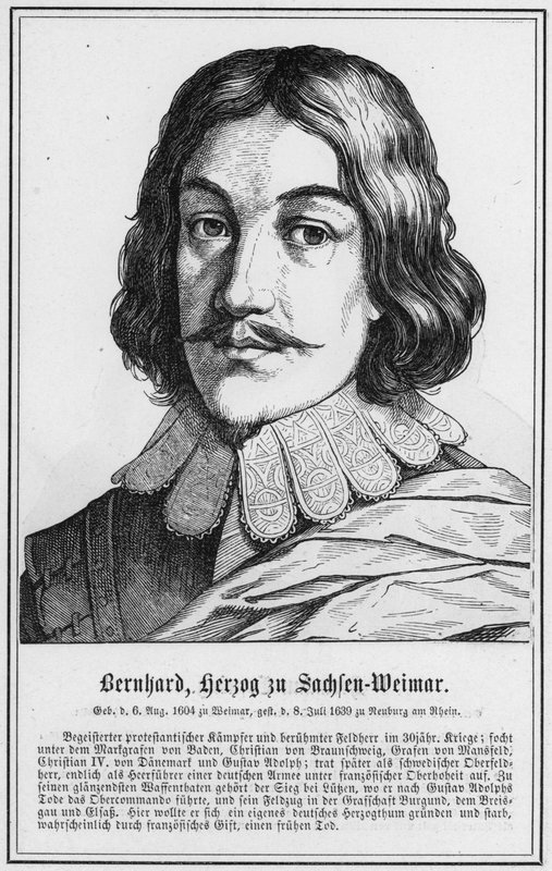 Bernhard, hertig av Sachlen-Weimar (gravyr) av German School