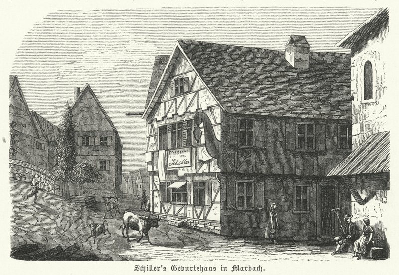 Den tyska poeten och dramatikern Friedrich Schillers födelseplats, Marbach am Neckar av German School