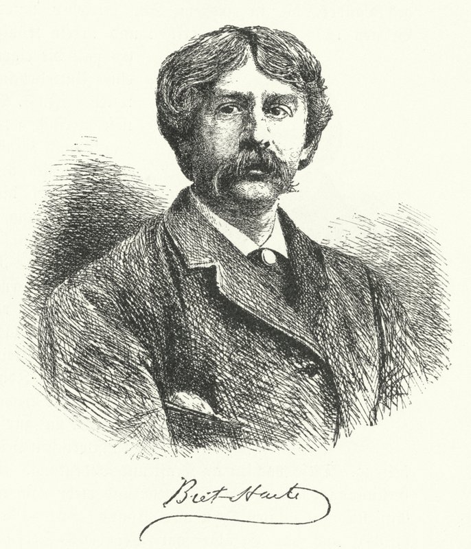 Bret Harte, amerikansk novellförfattare och poet (gravyr) av German School