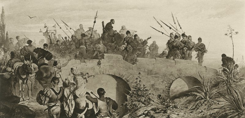 Karl V går till Yuste (fotogravyr) av German School