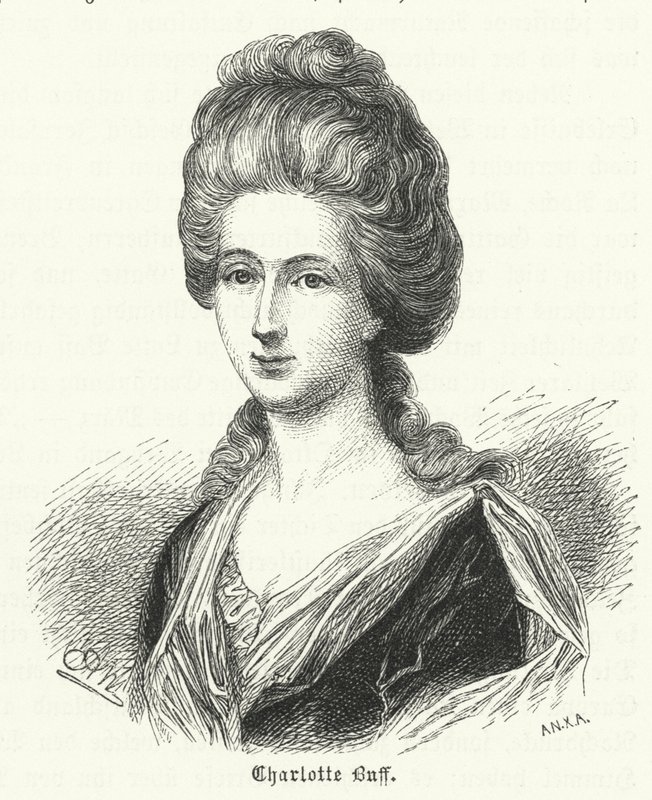 Charlotte Buff, ungdomlig bekantskap och föremål för Johann Wolfgang Goethes kärlek av German School