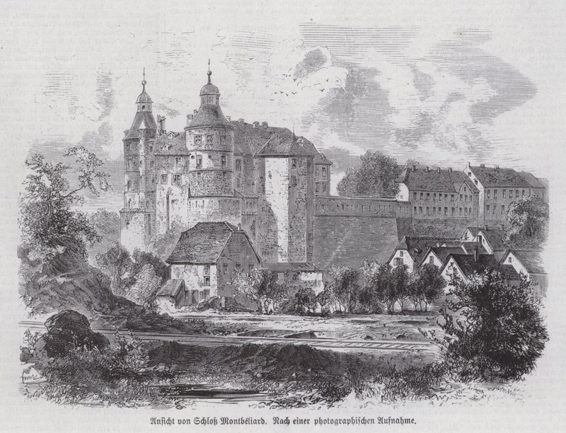 Chateau de Montbeliard, Frankrike (gravyr) av German School